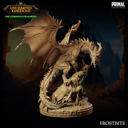 Ice Dragon Frostbite | Uncharted Kingdoms | TTRPG D&D Miniature | Primal Collectibles