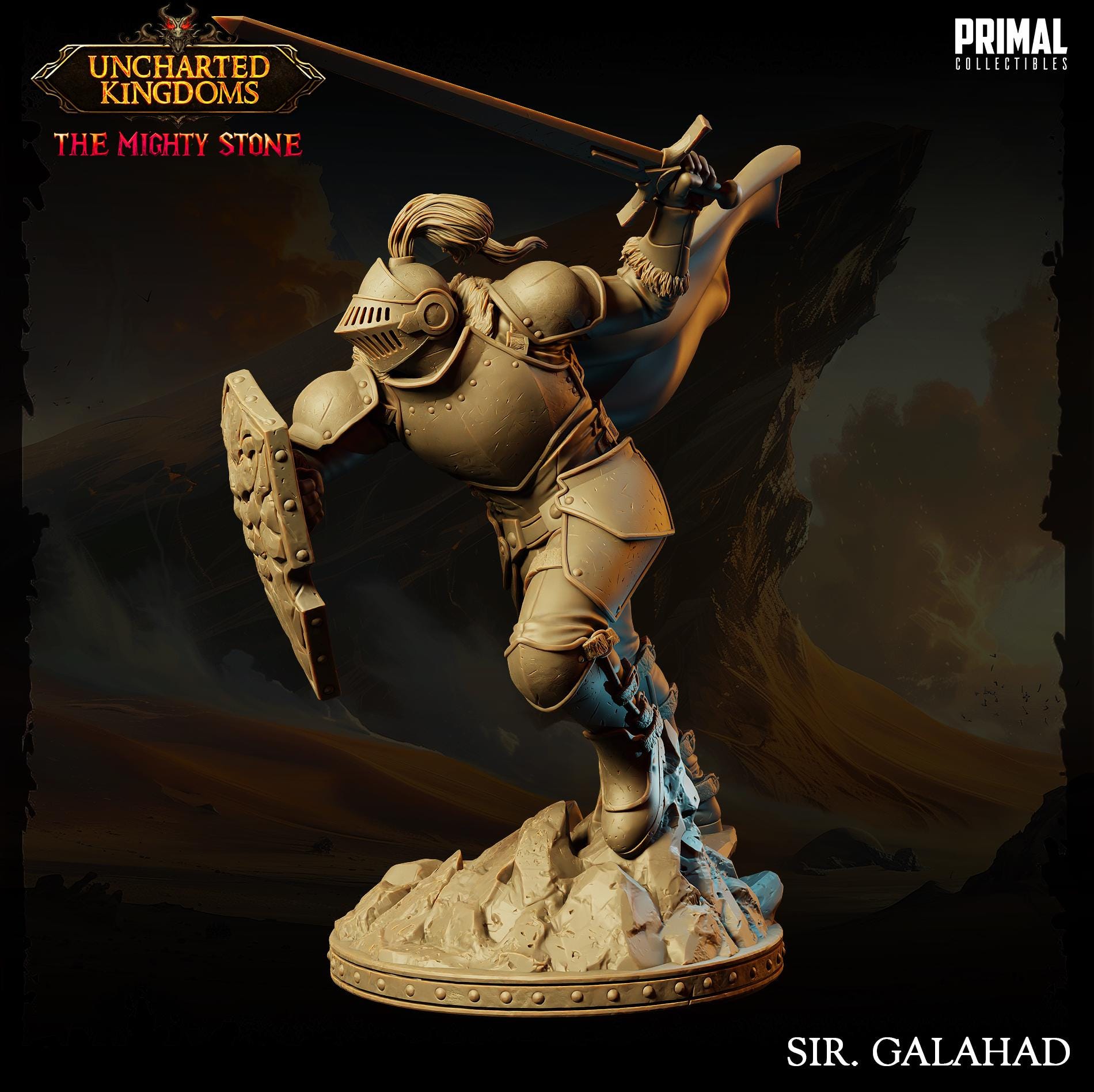 Knight Sir Galahad | Tabletop Scale | TTRPG D&D Miniature | Primal Collectibles