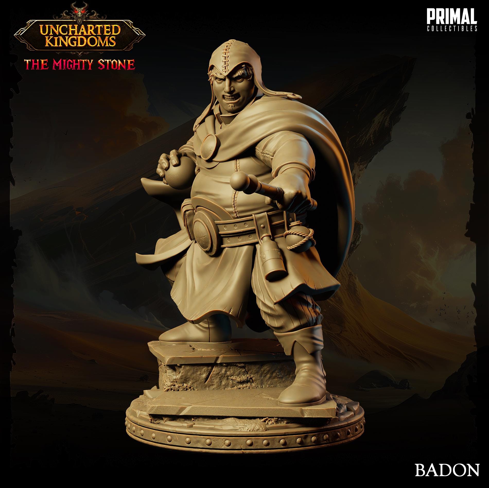 Mage Badon | Tabletop Scale | TTRPG D&D Miniature | Primal Collectibles