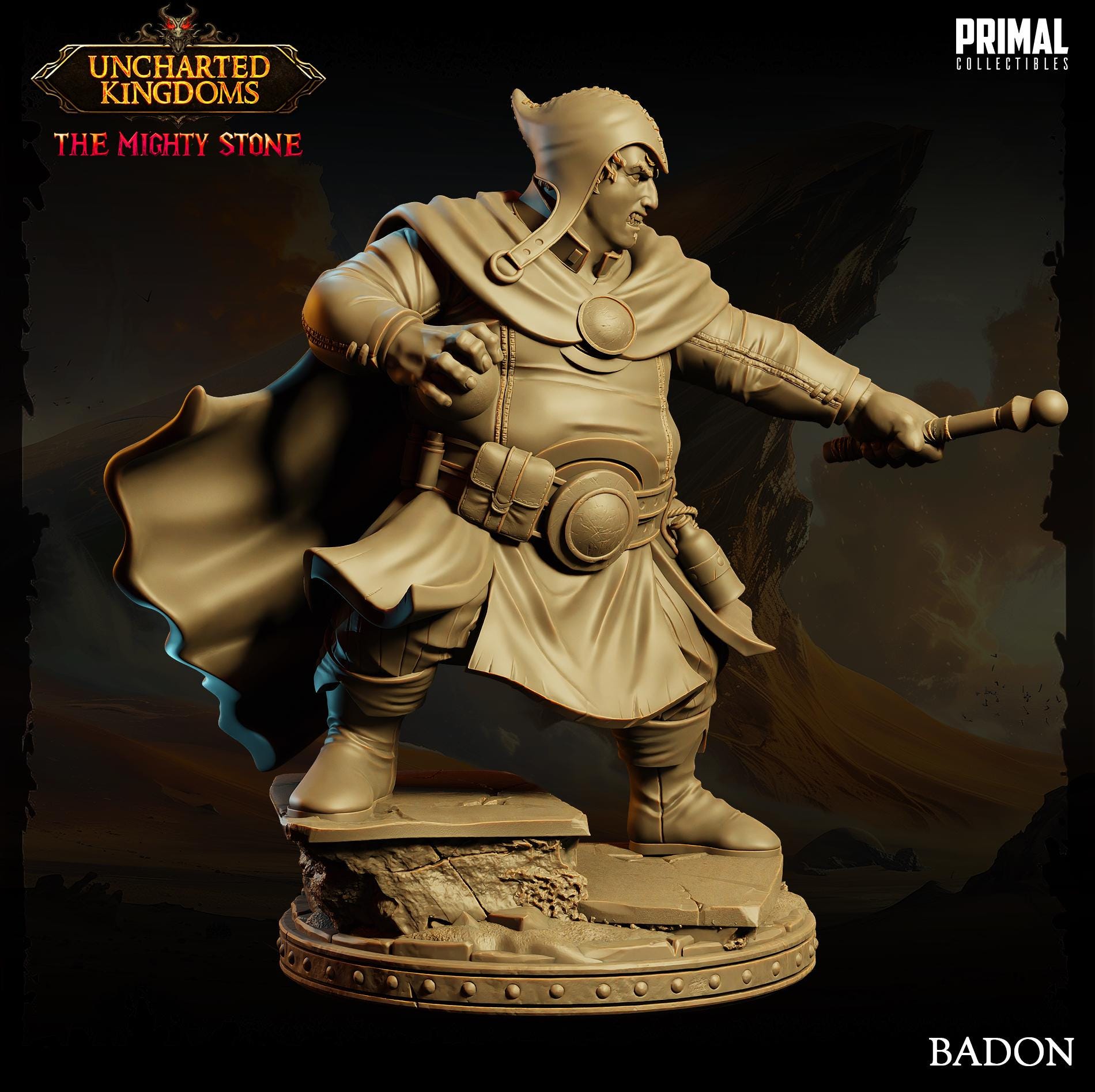 Mage Badon | Tabletop Scale | TTRPG D&D Miniature | Primal Collectibles