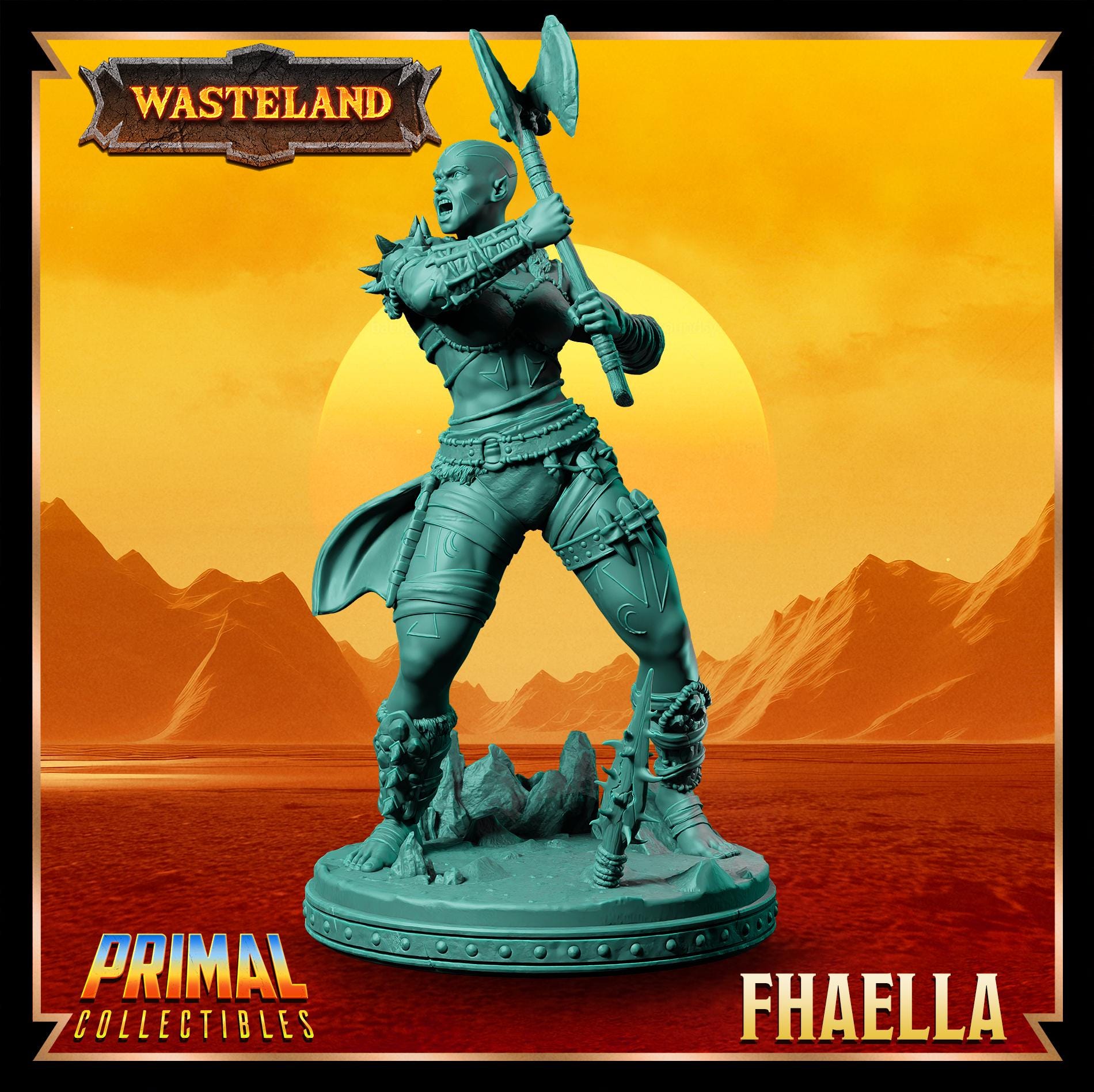 Mul Wild Fhaella | Wasteland | Tabletop Scale | TTRPG D&D Miniature | Primal Collectibles