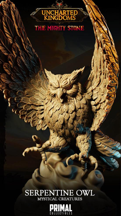Mystical Animals Serpentine Owl | Uncharted Kingdoms | TTRPG D&D Miniature | Primal Collectibles