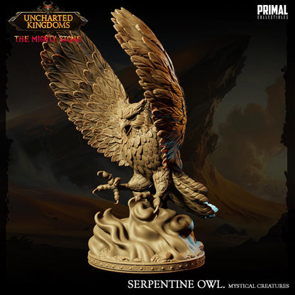 Mystical Animals Serpentine Owl | Uncharted Kingdoms | TTRPG D&D Miniature | Primal Collectibles