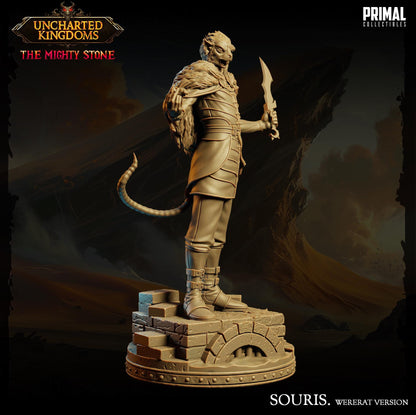 Ratman Wererat Souris | Uncharted Kingdoms | TTRPG D&D Miniature | Primal Collectibles