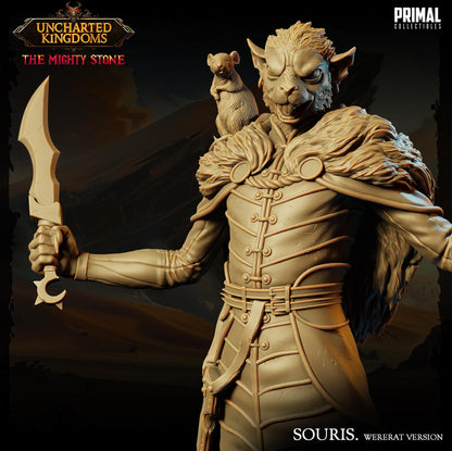 Ratman Wererat Souris | Uncharted Kingdoms | TTRPG D&D Miniature | Primal Collectibles