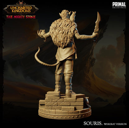 Ratman Wererat Souris | Uncharted Kingdoms | TTRPG D&D Miniature | Primal Collectibles