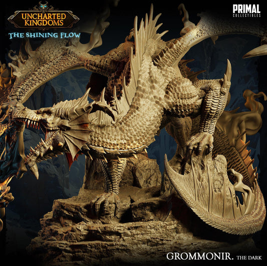 Shadow Dragon Grommonir | Tabletop Scale | TTRPG D&D Miniature | Primal Collectibles