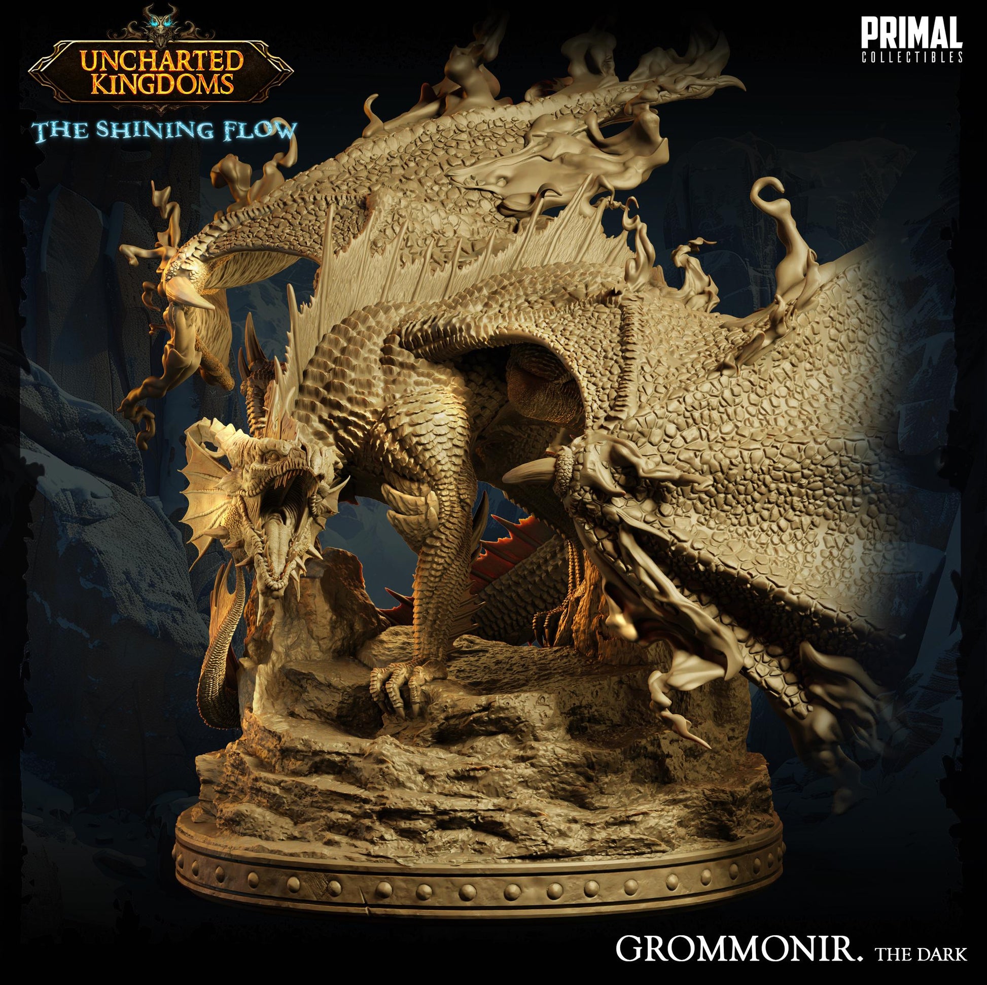 Shadow Dragon Grommonir | Tabletop Scale | TTRPG D&D Miniature | Primal Collectibles