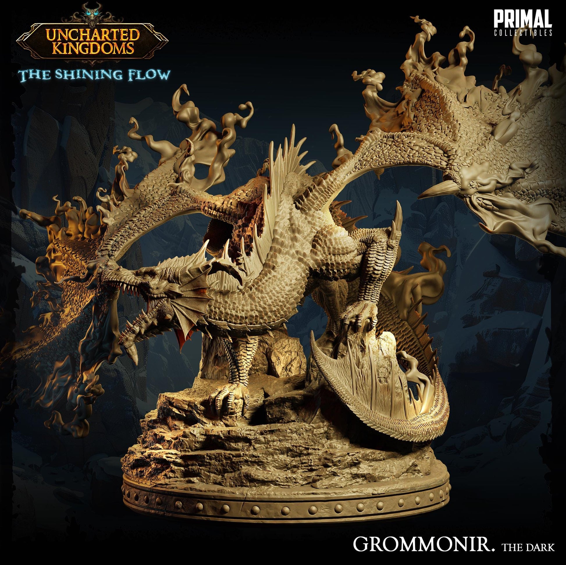 Shadow Dragon Grommonir | Tabletop Scale | TTRPG D&D Miniature | Primal Collectibles