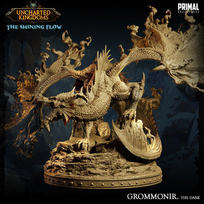 Shadow Dragon Grommonir | Uncharted Kingdoms | TTRPG D&D Miniature | Primal Collectibles