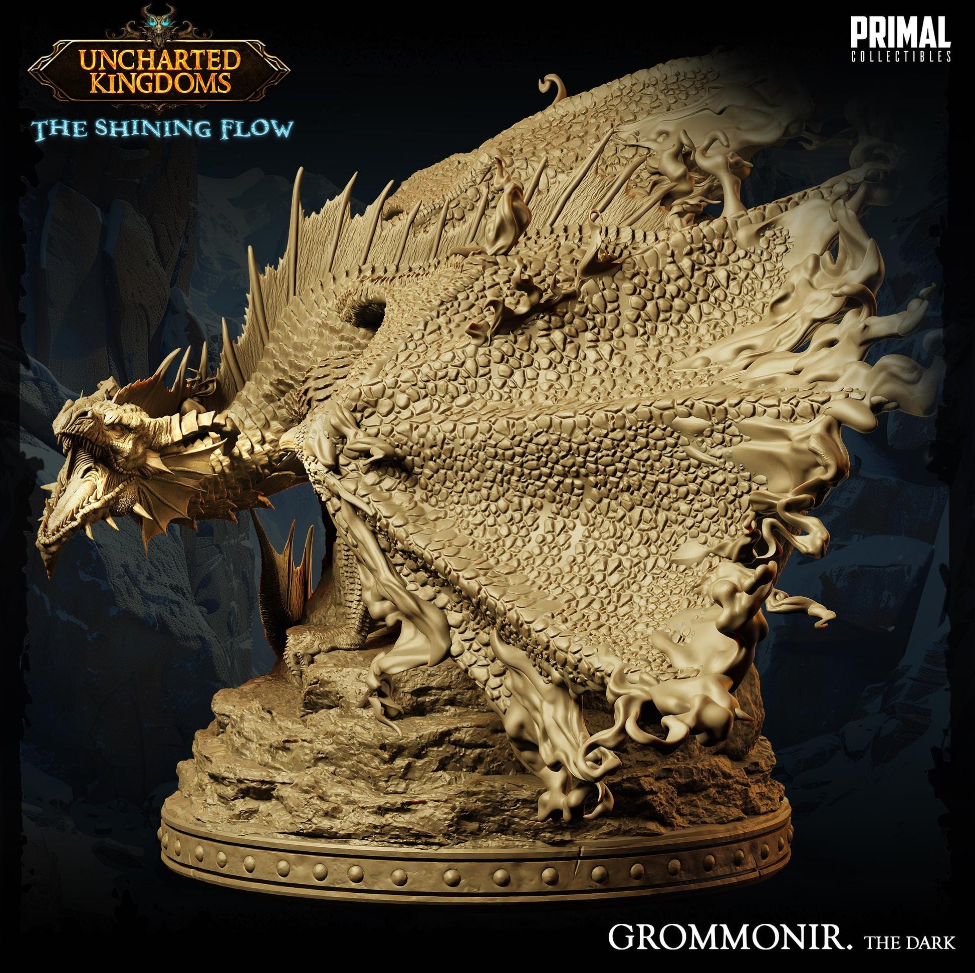 Shadow Dragon Grommonir | Tabletop Scale | TTRPG D&D Miniature | Primal Collectibles