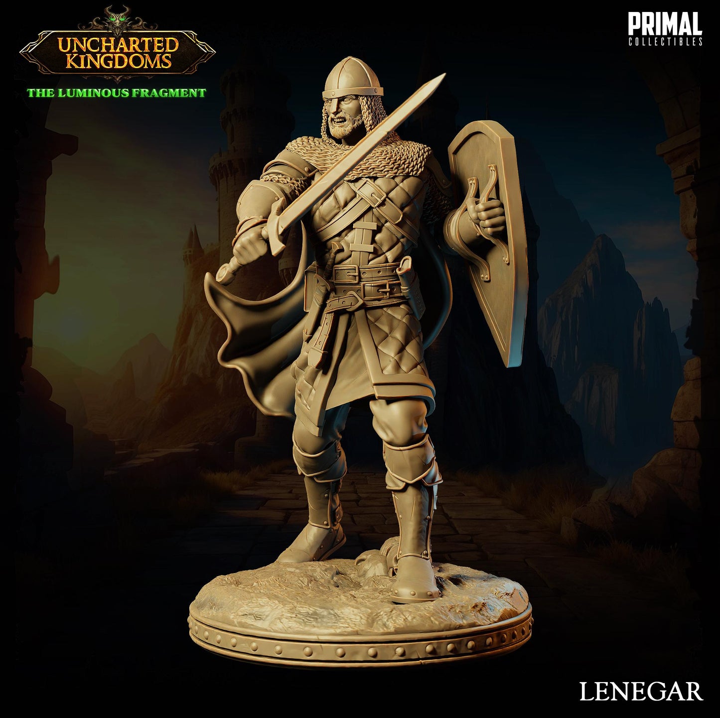 Soldier Swordsman Lenegar | Tabletop Scale | TTRPG D&D Miniature | Primal Collectibles