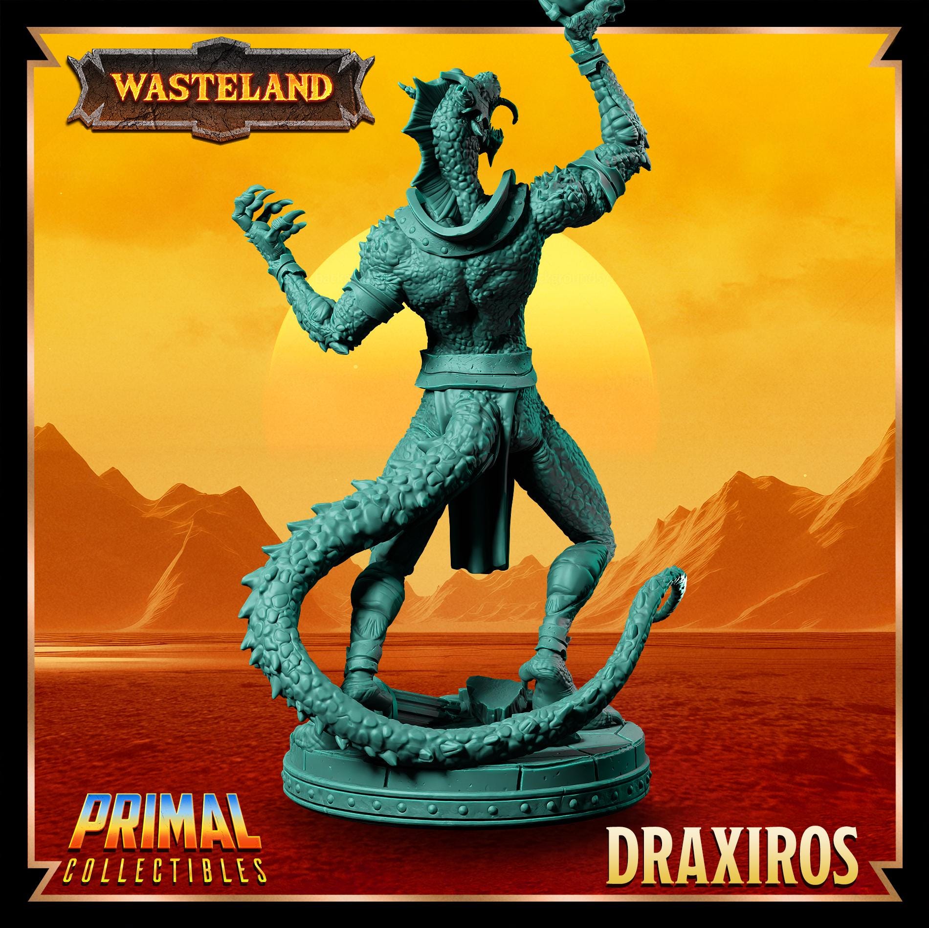 Sorcerer King Draxiros | Wasteland | Tabletop Scale | TTRPG D&D Miniature | Primal Collectibles