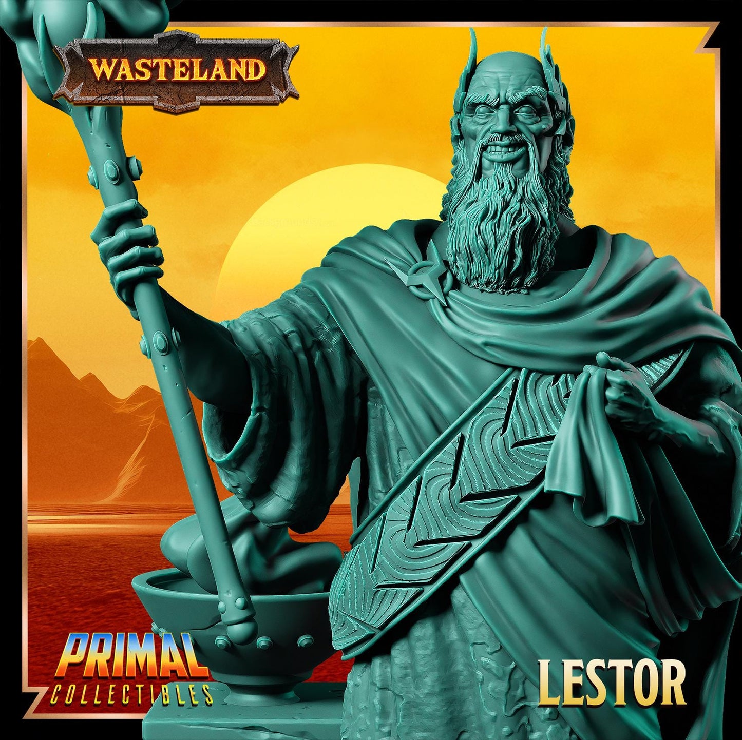 Sorcerer King Lestor | Wasteland | Tabletop Scale | TTRPG D&D Miniature | Primal Collectibles