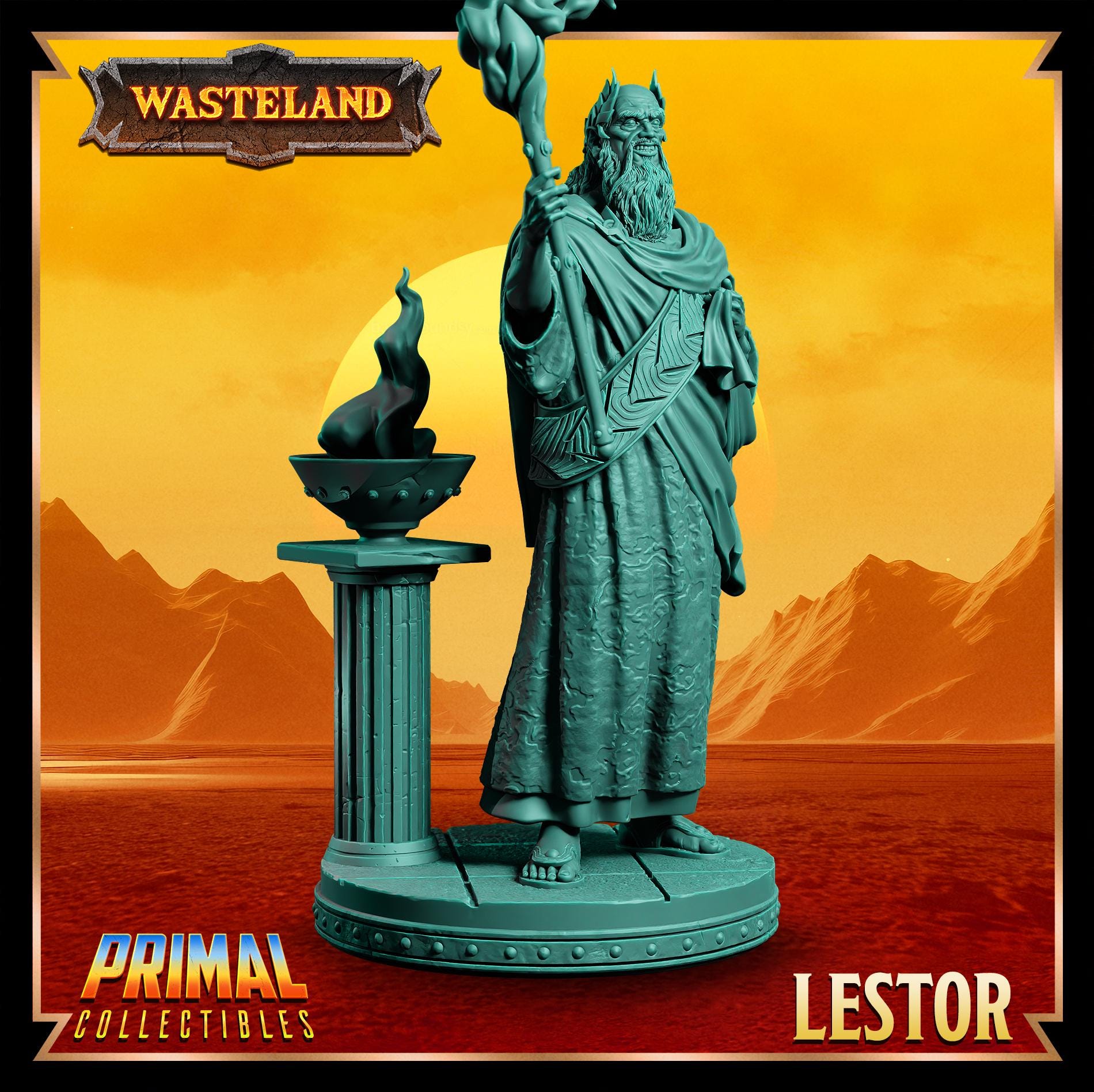 Sorcerer King Lestor | Wasteland | Tabletop Scale | TTRPG D&D Miniature | Primal Collectibles