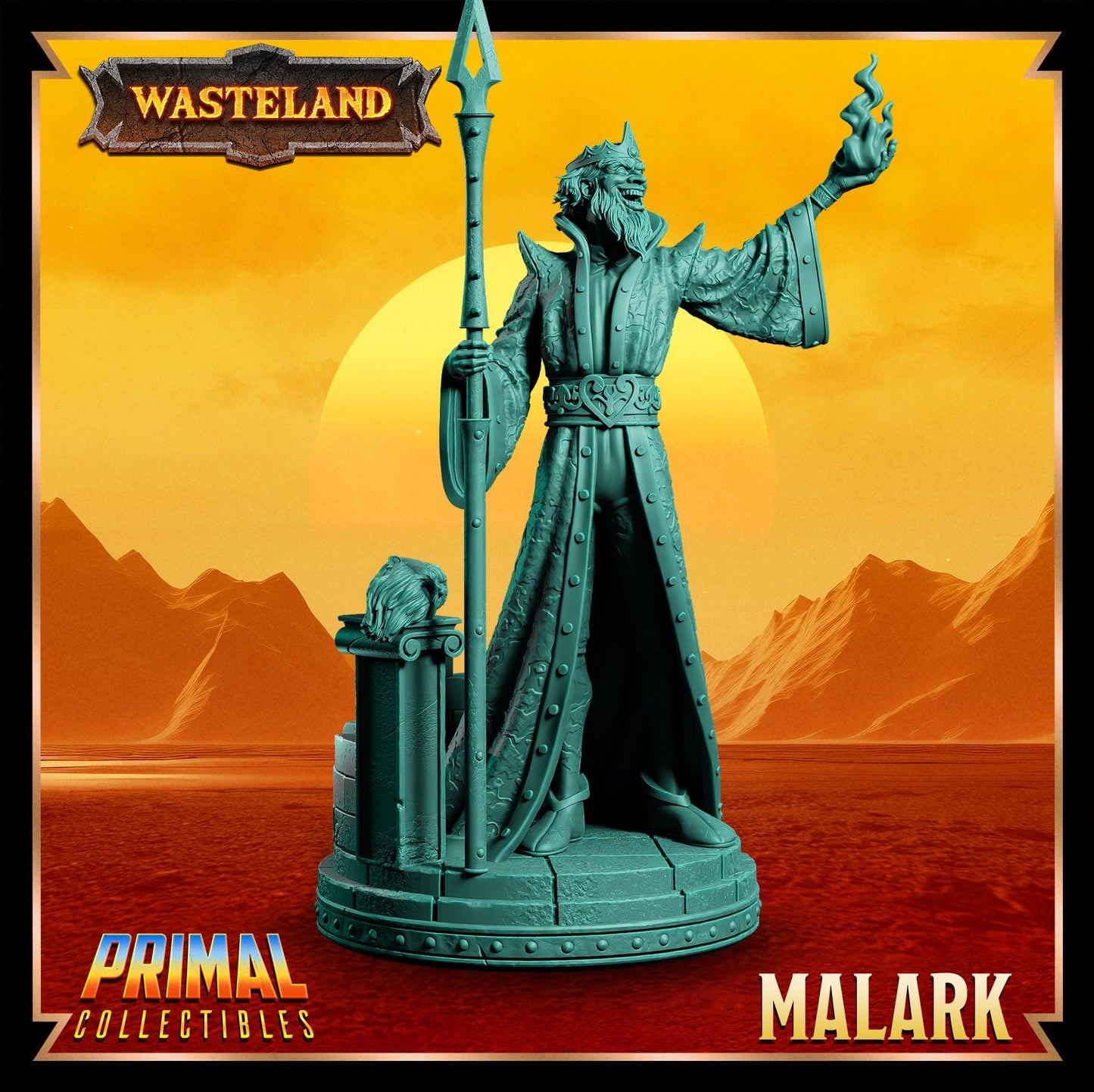 Sorcerer King Malark | Wasteland | Tabletop Scale | TTRPG D&D Miniature | Primal Collectibles