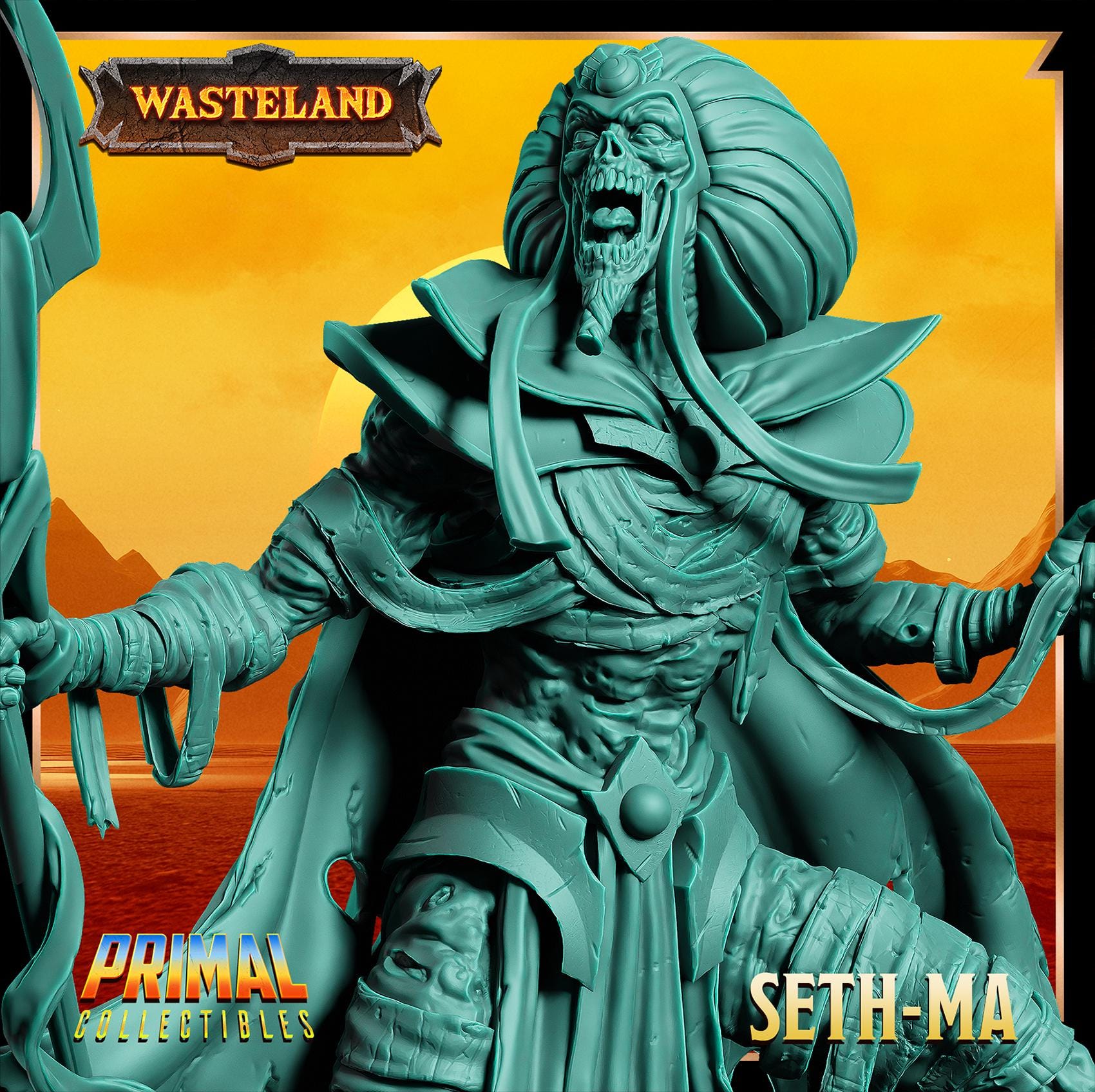 Sorcerer King Sethma | Wasteland | Tabletop Scale | TTRPG D&D Miniature | Primal Collectibles