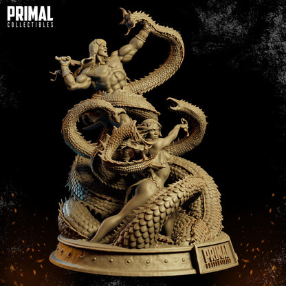 The Barbarian Diorama | Display Scale | TTRPG D&D Miniature | Primal Collectibles
