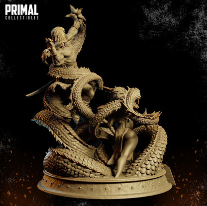The Barbarian Diorama | Display Scale | TTRPG D&D Miniature | Primal Collectibles