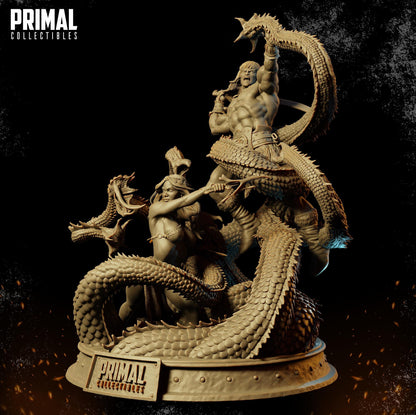 The Barbarian Diorama | Display Scale | TTRPG D&D Miniature | Primal Collectibles