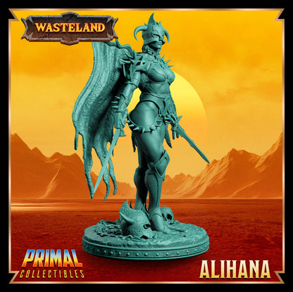 Warrior Alihana | Wasteland | Tabletop Scale | TTRPG D&D Miniature | Primal Collectibles