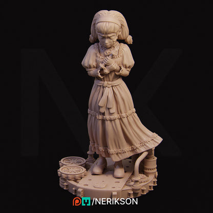 Abandoned Robot Diorama | Garage Resin Kit Statue | D&D TTRPG Fantasy Miniature | Nerikson