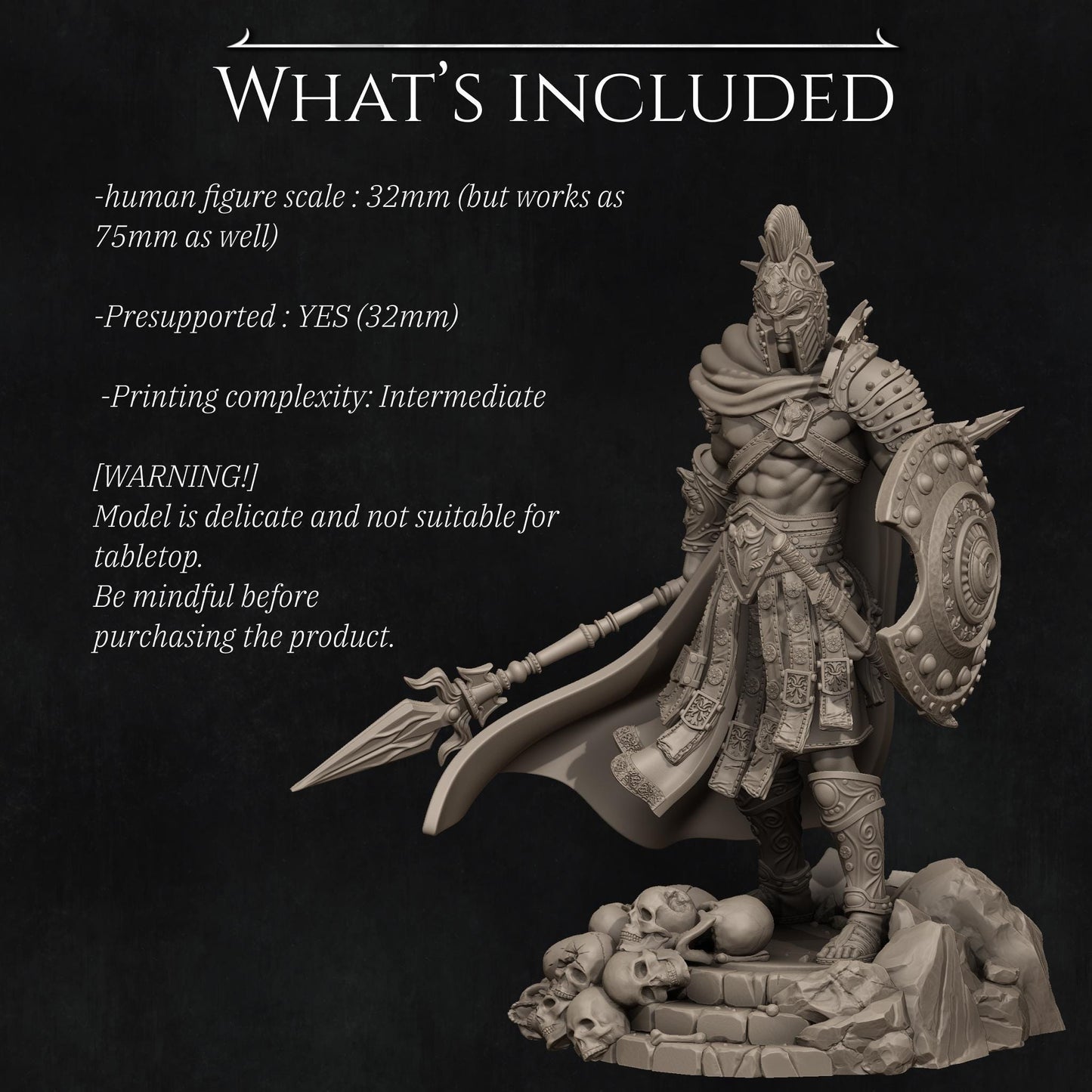 Ares | TABLETOP SCALE | D&D TTRPG Fantasy Miniature | Nerikson