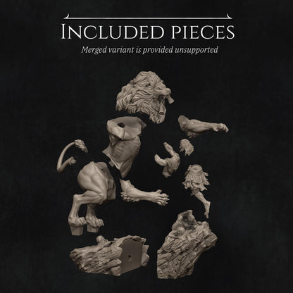 Heracles and Nemean Lion, Greek Mythology | Garage Resin Kit Statue | D&D TTRPG Fantasy Miniature | Nerikson