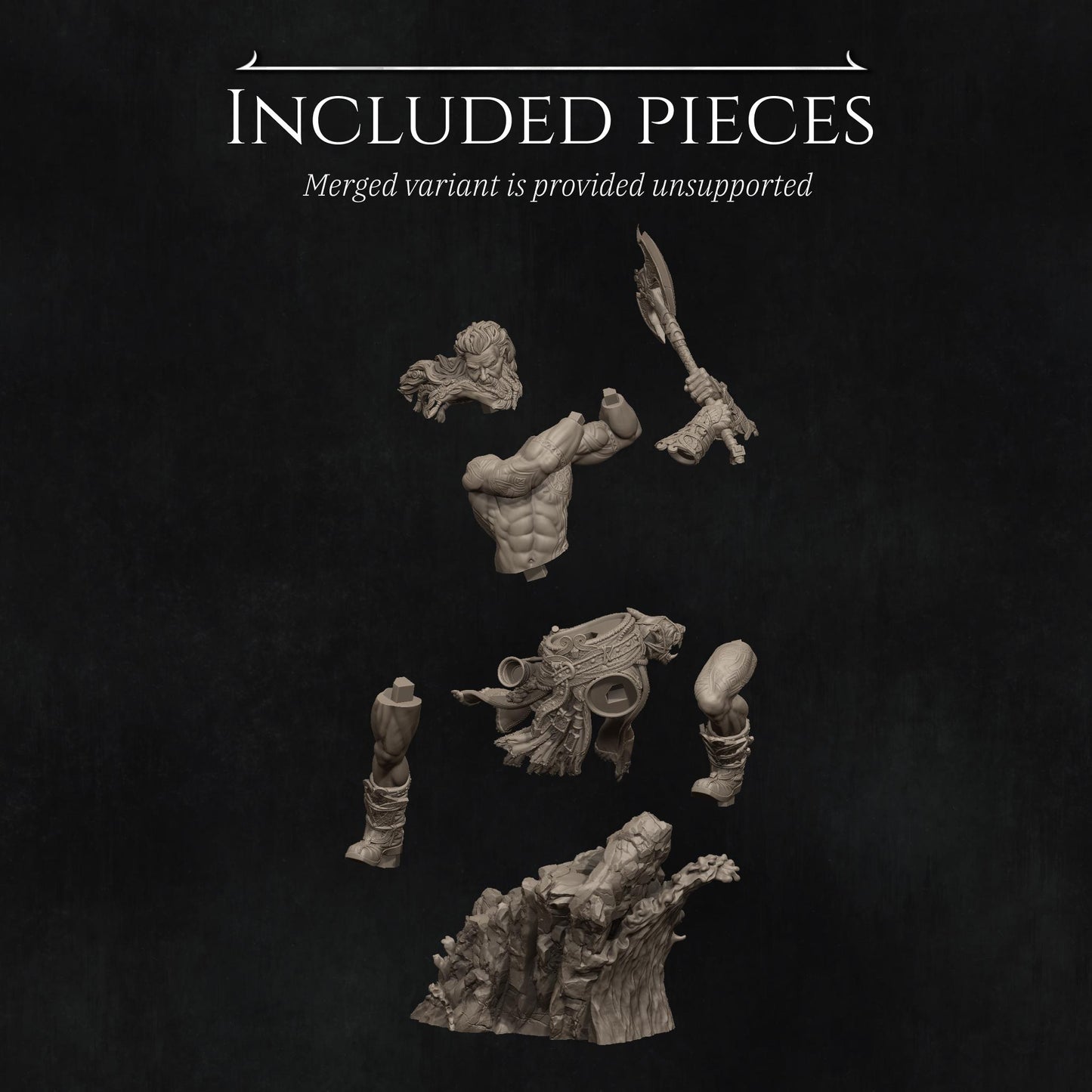 Ivar The Runic Warrior | Garage Resin Kit Statue | D&D TTRPG Fantasy Miniature | Nerikson