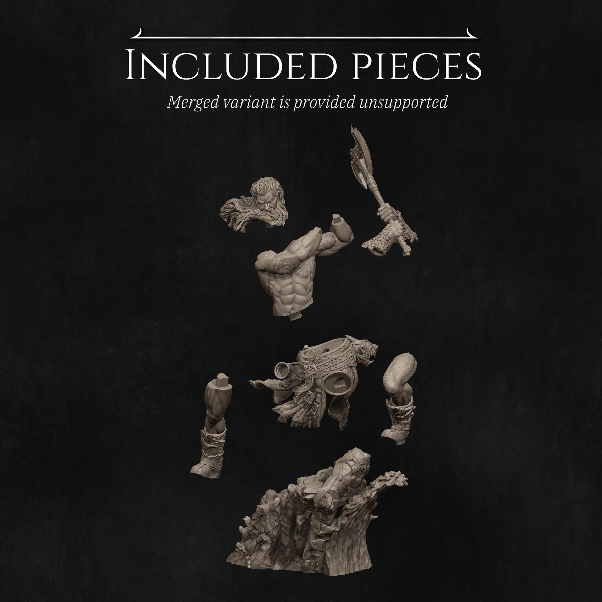 Ivar The Runic Warrior | Garage Resin Kit Statue | D&D TTRPG Fantasy Miniature | Nerikson