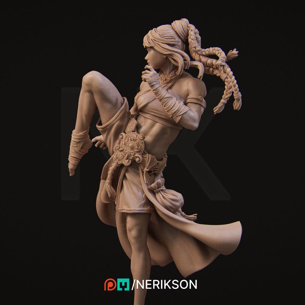 Jingwei the Monk | Garage Resin Kit Statue | D&D TTRPG Fantasy Miniature | Nerikson