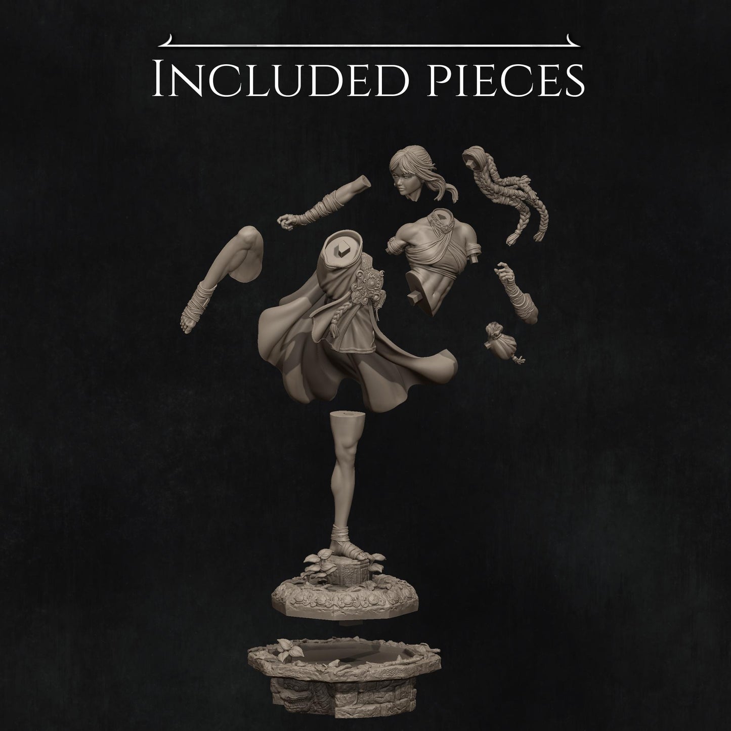 Jingwei the Monk | Garage Resin Kit Statue | D&D TTRPG Fantasy Miniature | Nerikson