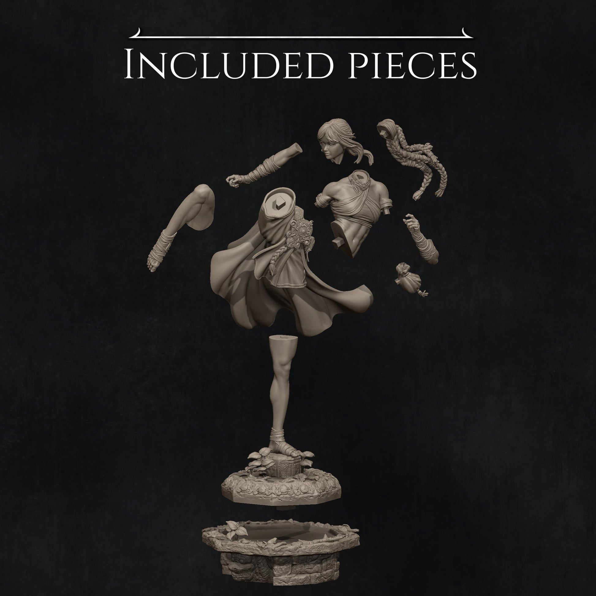 Jingwei the Monk | Garage Resin Kit Statue | D&D TTRPG Fantasy Miniature | Nerikson