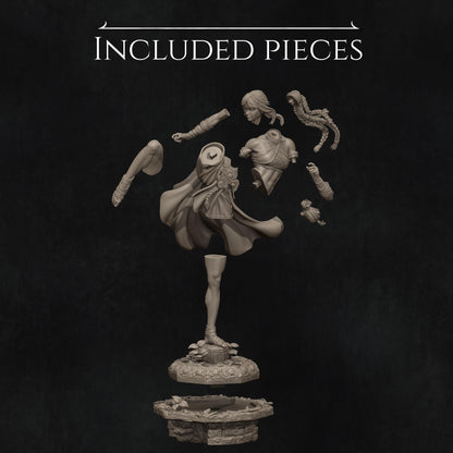 Jingwei the Monk | Garage Resin Kit Statue | D&D TTRPG Fantasy Miniature | Nerikson