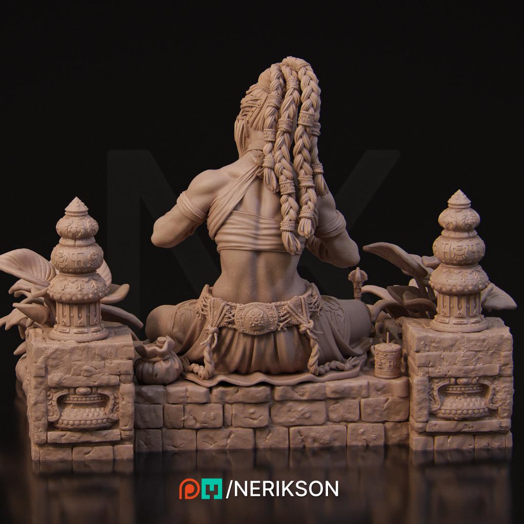 Jingwei the Monk | Garage Resin Kit Statue | D&D TTRPG Fantasy Miniature | Nerikson