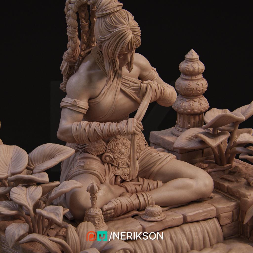 Jingwei the Monk | Garage Resin Kit Statue | D&D TTRPG Fantasy Miniature | Nerikson