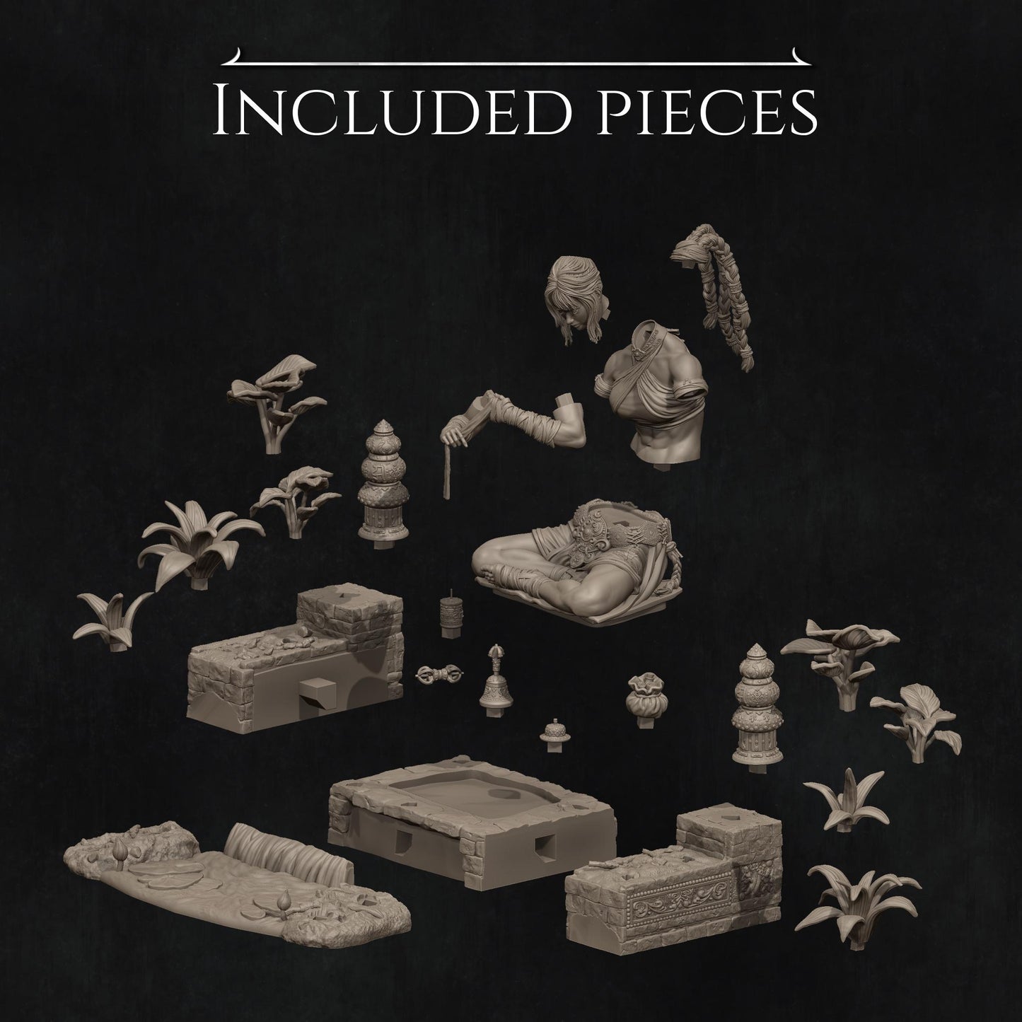 Jingwei the Monk | Garage Resin Kit Statue | D&D TTRPG Fantasy Miniature | Nerikson