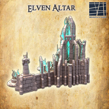 Elven Altar | 28mm Scale Model Terrain | D&D TTRPG Playable 3D Printed Building | MiniatureLand