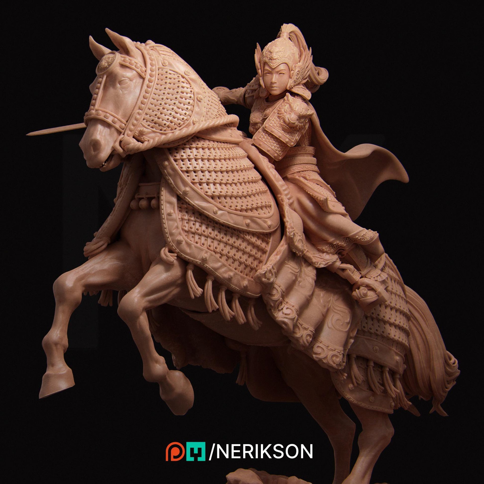 Kwan Yen the Warrior of the Tiger, Full Version | Garage Resin Kit Statue | D&D TTRPG Fantasy Miniature | Nerikson