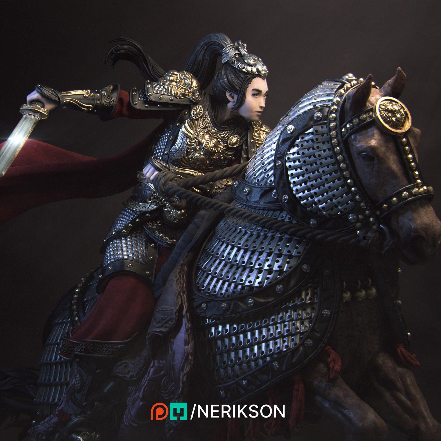 Kwan Yen the Warrior of the Tiger, Full Version | Garage Resin Kit Statue | D&D TTRPG Fantasy Miniature | Nerikson