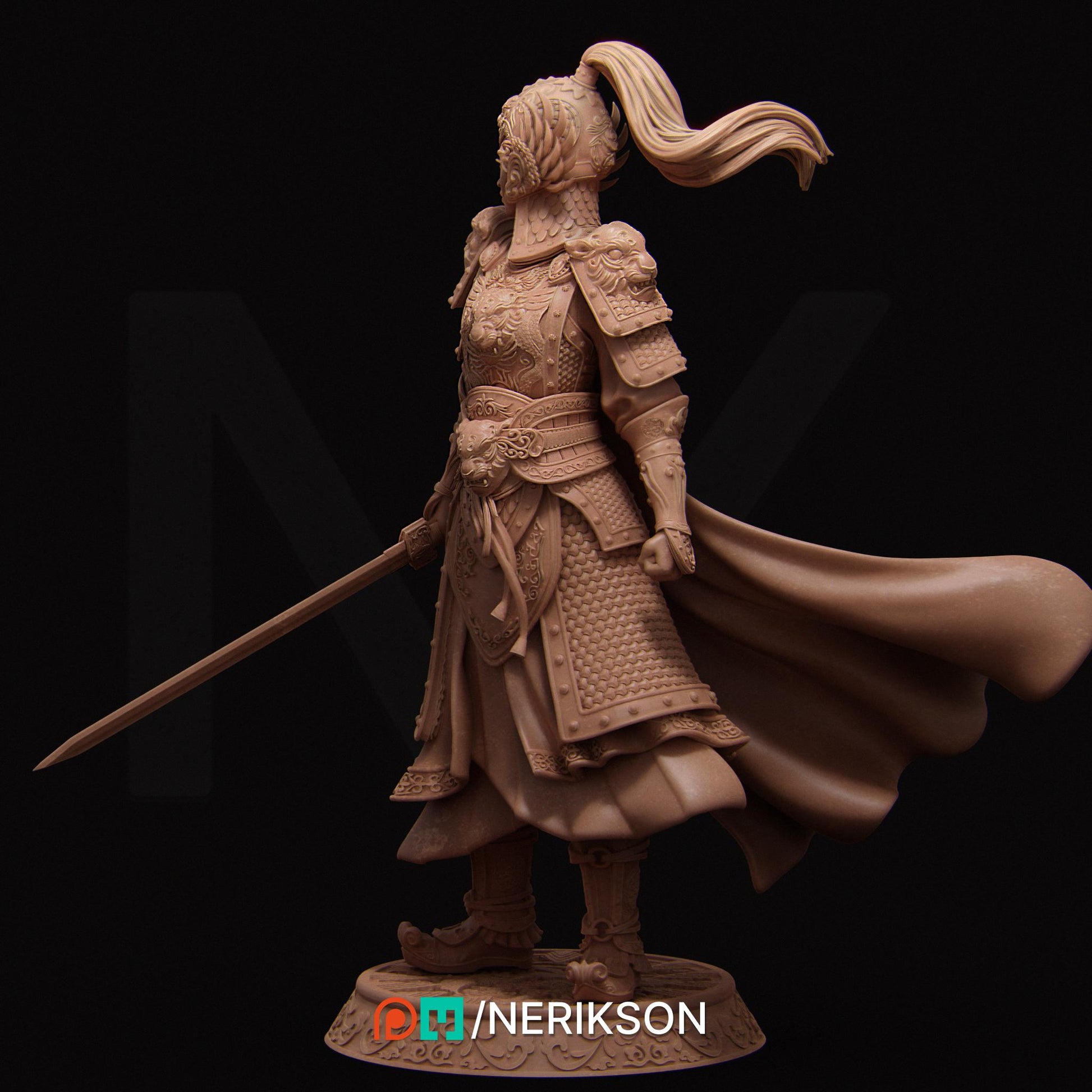 Kwan Yen the Warrior of the Tiger, Standalone and Bust Versions | Garage Resin Kit Statue | D&D TTRPG Fantasy Miniature | Nerikson