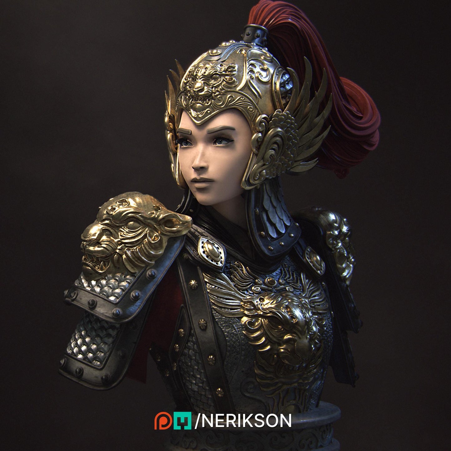 Kwan Yen the Warrior of the Tiger, Standalone and Bust Versions | Garage Resin Kit Statue | D&D TTRPG Fantasy Miniature | Nerikson