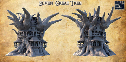 Elven Great Tree | 28mm Scale Model Terrain | D&D TTRPG Playable 3D Printed Building | MiniatureLand