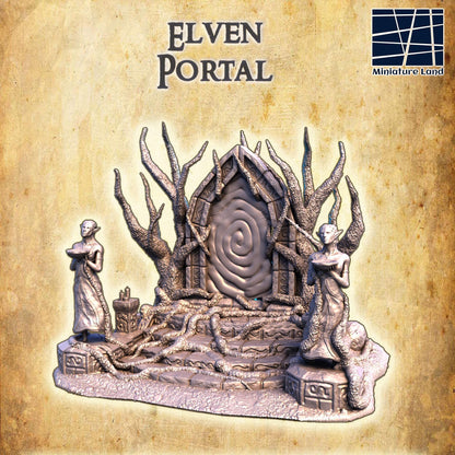 Elven Portal | 28mm Scale Model Terrain | D&D TTRPG Playable 3D Printed Building | MiniatureLand