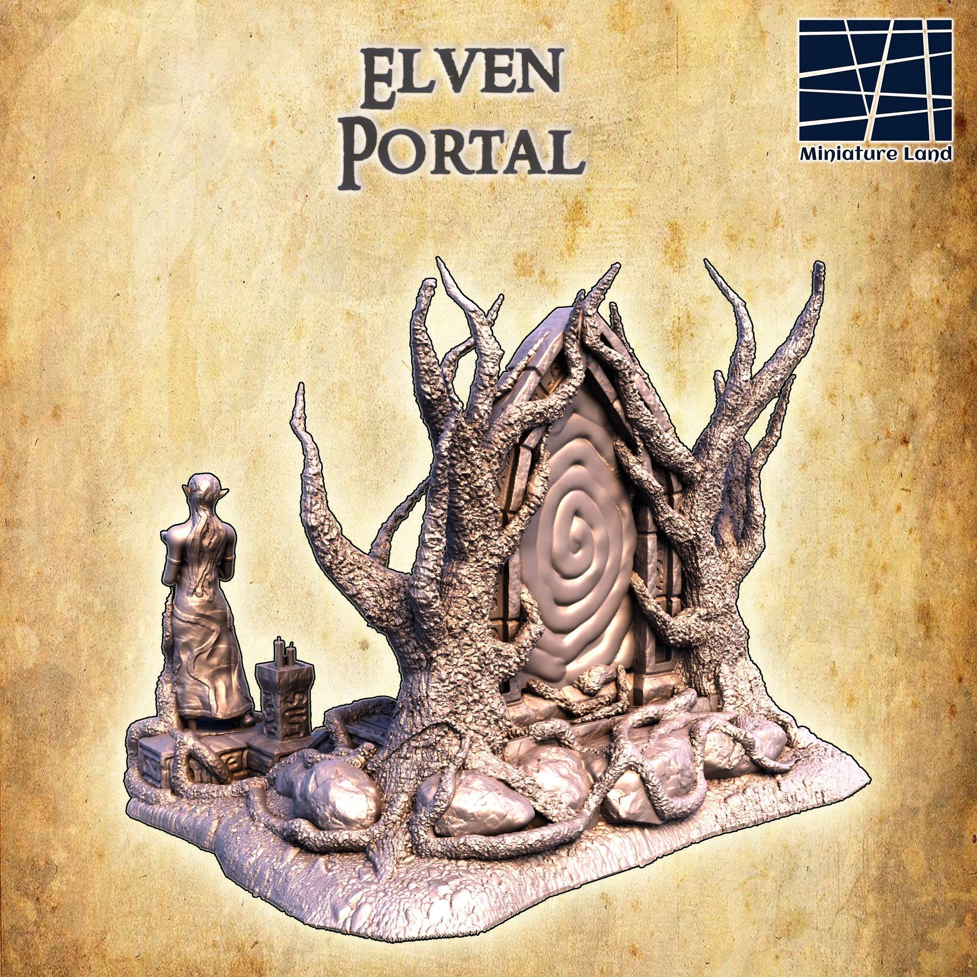 Elven Portal | 28mm Scale Model Terrain | D&D TTRPG Playable 3D Printed Building | MiniatureLand