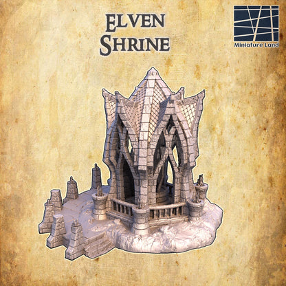 Elven Shrine | 28mm Scale Model Terrain | D&D TTRPG Playable 3D Printed Building | MiniatureLand