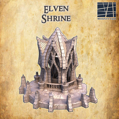 Elven Shrine | 28mm Scale Model Terrain | D&D TTRPG Playable 3D Printed Building | MiniatureLand