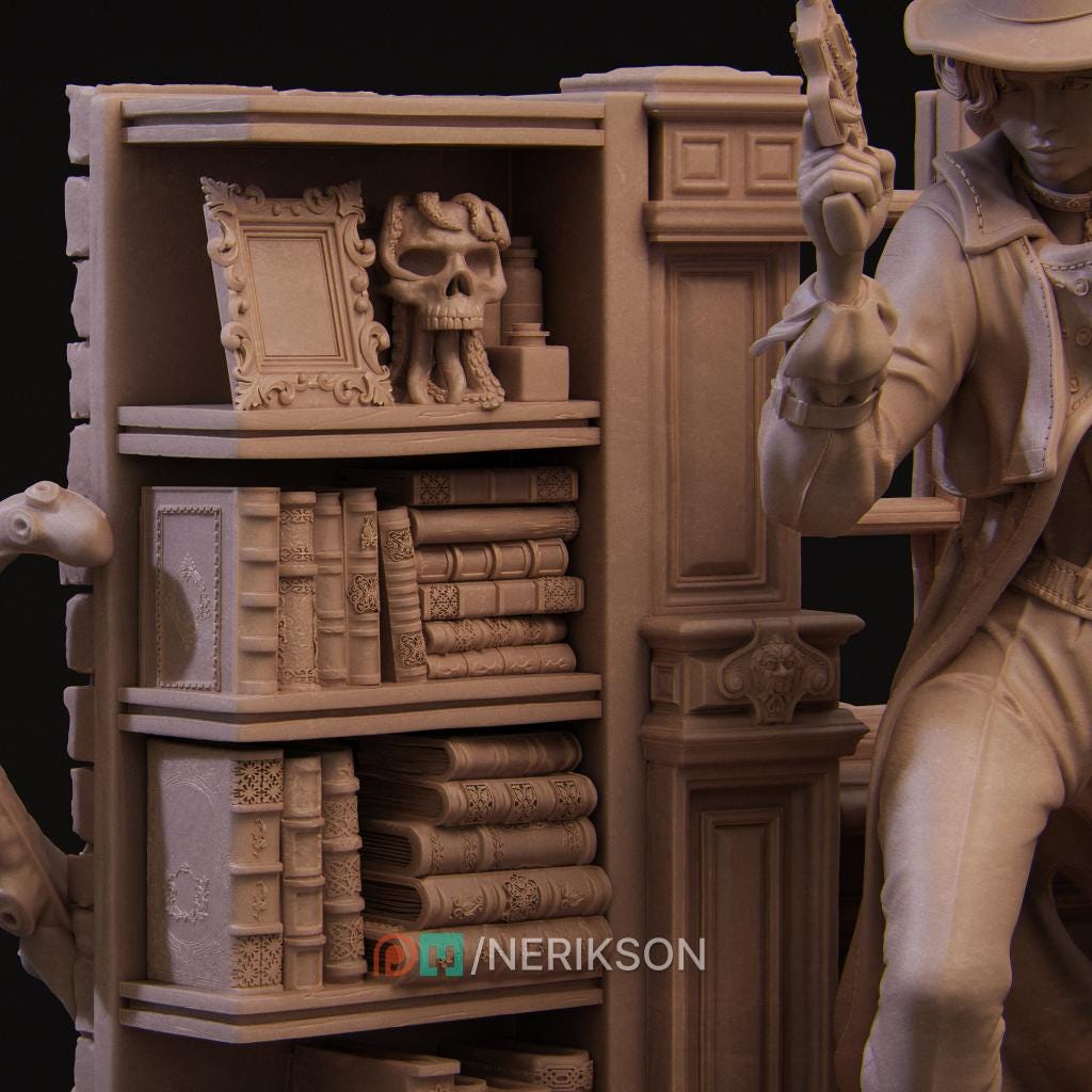 Laura the Detective, Full Diorama | Garage Resin Kit Statue | D&D TTRPG Fantasy Miniature | Nerikson