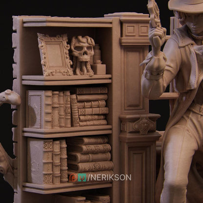Laura the Detective, Full Diorama | Garage Resin Kit Statue | D&D TTRPG Fantasy Miniature | Nerikson