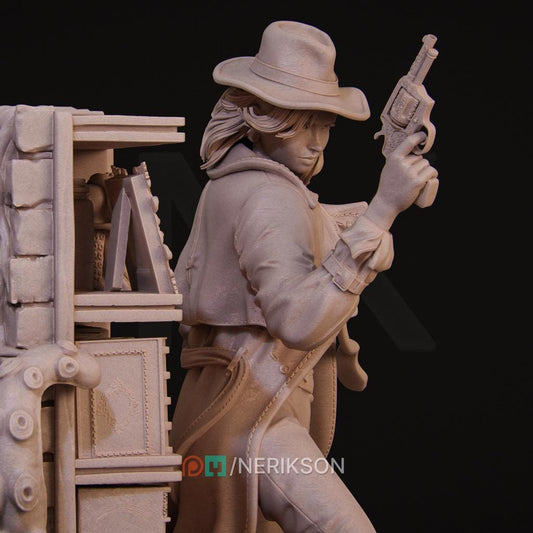 Laura the Detective, Full Diorama | Garage Resin Kit Statue | D&D TTRPG Fantasy Miniature | Nerikson
